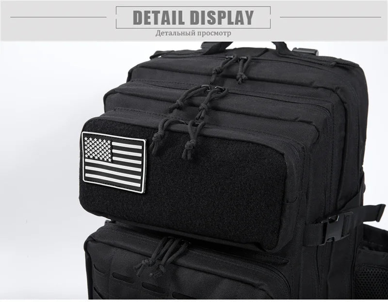 45L Tactical Backpack Molle System Men's Outdoor Hiking Rucksack with Bottle Holder EDC GYM Hunting Bag for Survival