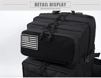 45L Tactical Backpack Molle System Men's Outdoor Hiking Rucksack with Bottle Holder EDC GYM Hunting Bag for Survival