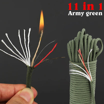 6 Kindling 550 25/100FT 10-Core Paracord 4mm Outdoor Camping Survival Tool Fit PE Fire Rope Fishing Cotton Line Parachute Hiking