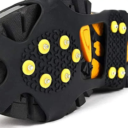 10-Teeth Outdoor Climbing Crampons | Anti-Slip Ice & Snow Cleats for Shoes | Winter Hiking & Mountaineering Traction Spikes