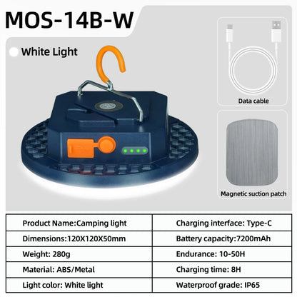 MOSLIGHTING Camping Light Rechargeable Lantern Portable Flashlight Emergency Night Market Lights Outdoor Camping Bulb Tent Lamp