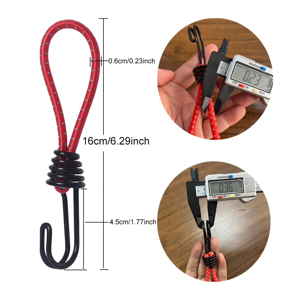 10 Pcs Heavy Duty Tarp Clips And Elastic Rope Cord HookTent Clip Clamps for Tarps Awnings Camping Car and Swimming Pool Covers