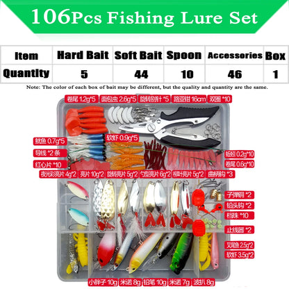 Soft and Hard Bait Lure Kit with Box