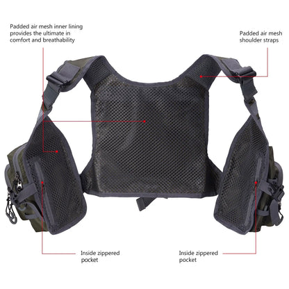 Bassdash FV08 Ultralight Fly Fishing Vest Pack