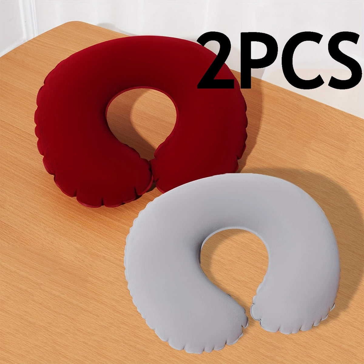 2Pcs/Pack Inflatable U-Shaped Pillow, Portable Folding Neck Pillow for Travel, Suitable for Travel