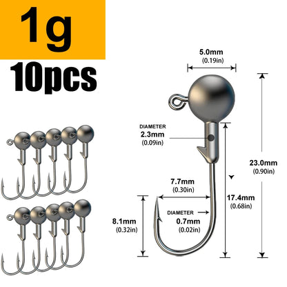 MrLurion Jig Head Hooks (1g-28g)