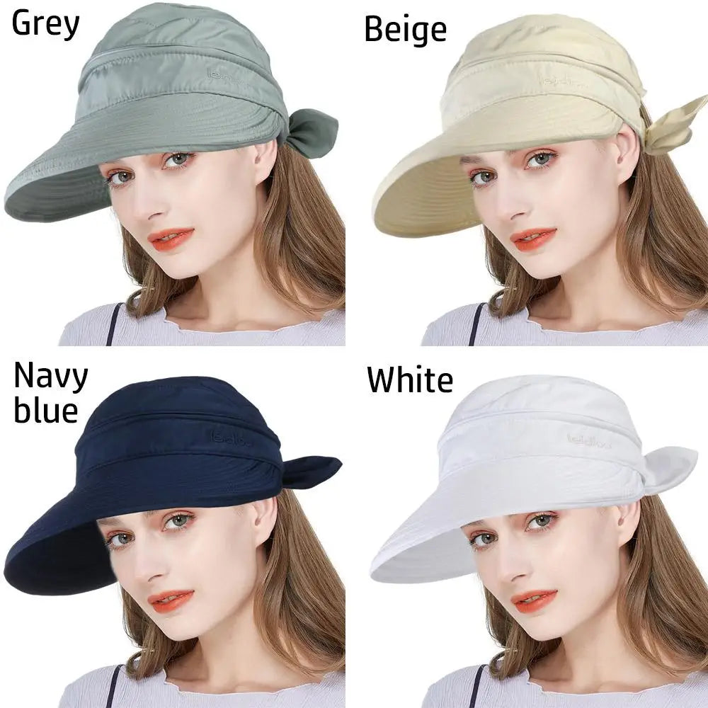 Women Ladies Outdoor Cap Anti-UV Summer Visor Sun Hat Wide Brim Beach Hat