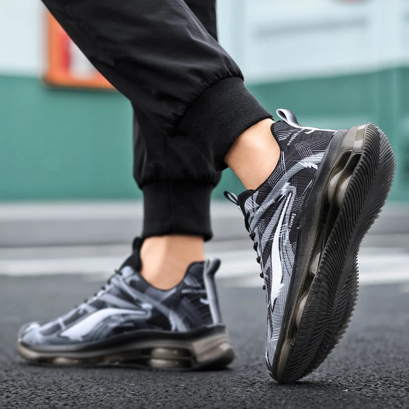 Men’s Basketball Shoes with Air Cushions – Non-Slip, Breathable & Shock-Absorbing Sports Sneakers