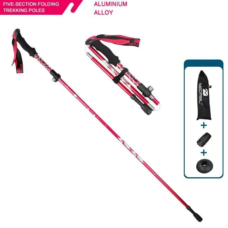 2PCS Trekking Poles Adjustable Ultralight Walking Sticks Alpenstock Outdoor Hiking-Climbing Mountaineering Sticks