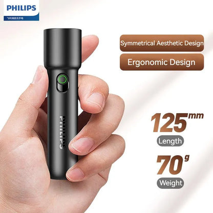 Philips 2025 New EDC Portable Flashlight Rechargeable LED Flashlights for Defensa Personal Self Defense Camping Hiking
