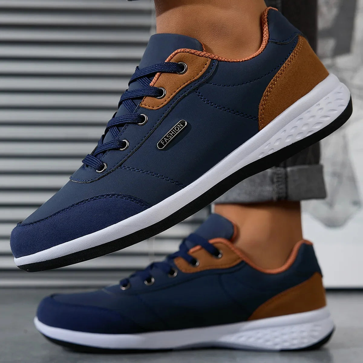 2025 Men’s Waterproof Leather Walking Sneakers – Non-Slip Casual Sports Shoes for Spring & Autumn