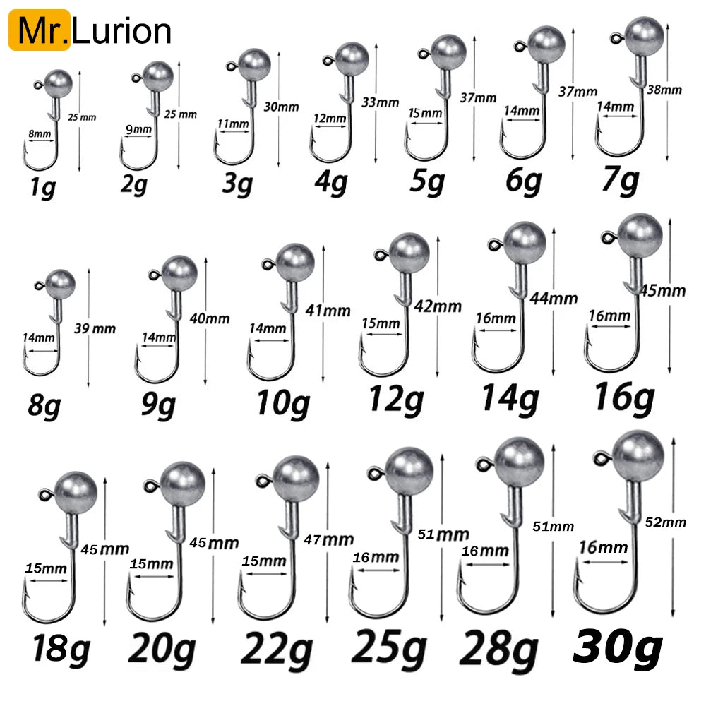 MrLurion Jig Head Hooks (1g-28g)