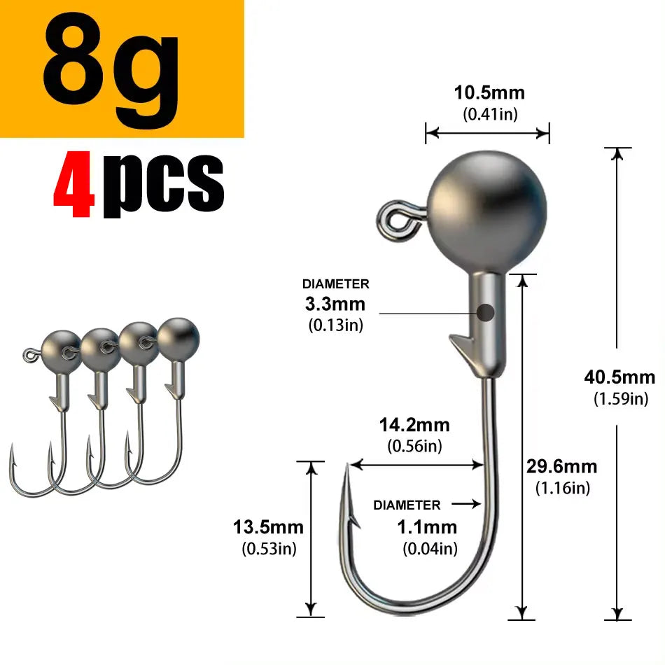 WODJYJ Jig Head Hooks (1g-28g)