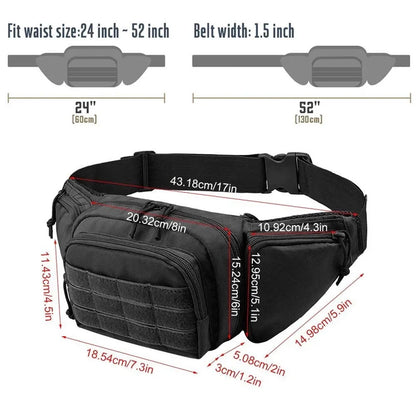 Tactical Multi-function Waist Pack Fanny Packs for Men Nylon Shoulder Hiking Mobile Phone Bag Sports High-capacity Waist Bag