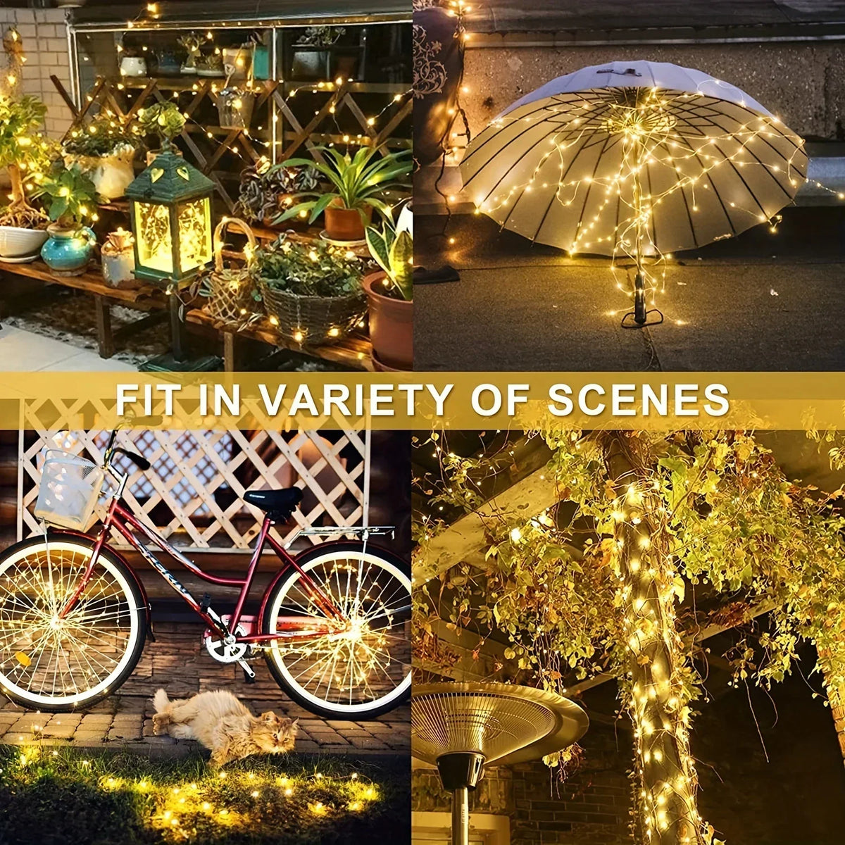 LED Solar Light Outdoor Garden Fairy String Light Led Twinkle Waterproof Lamp for Christmas Patio Tree Party 6m/12m/23m/33m