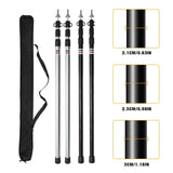 2.3M Adjustable Tent Support Rod Beach Shelter Tarp Awning Pole Aluminum Alloy Tent Pole Accessories For Camping Tent