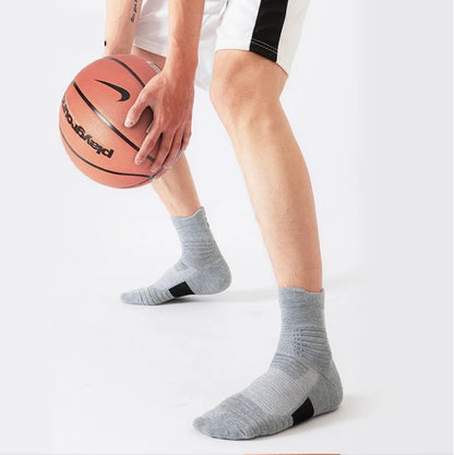 Men's Mid Tube Sports Socks, Badminton Running, Outdoor Socks, Woolen Socks, Sweat Absorbing and Anti Slip Basketball Socks