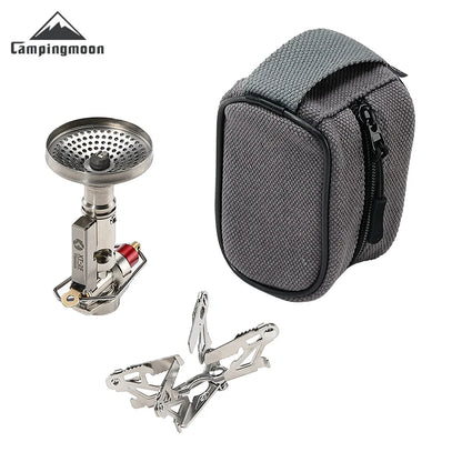 CAMPINGMOON XT-2F Xuanfeng Titanium Rocket Stove Portable Mini Camping Gas Burner Stable Voltage Output Outdoor Cooking Furnace