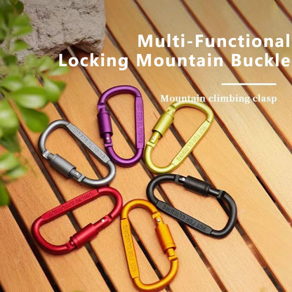 Outdoor Aluminium Alloy Sports Keychain High Quality Multi Colors with Lock D-shape Carabiner Camping Hiking Hook Outdoor Tool