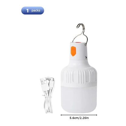 Rechargeable Portable Camping Brightness Light Dimmable LED Bulb Waterproof Outdoor Tent Light Emergency Night Light with Hook