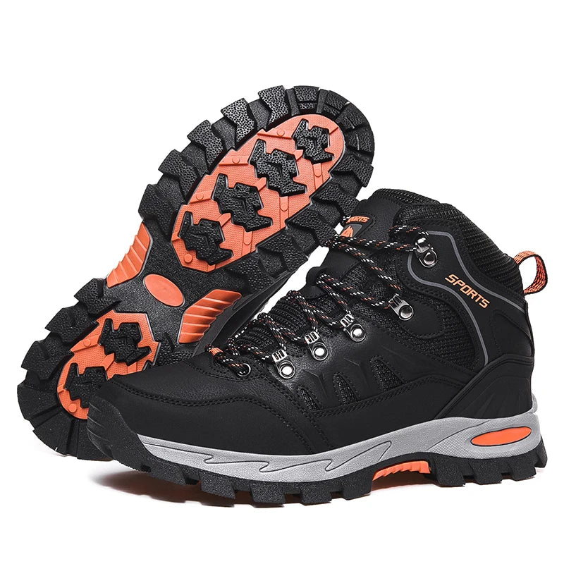 Outdoor Waterproof Hiking Boots Men's Women's Spring And Autumn Hiking Wear-resistant Mountain Sports Boots Hunting Sports Shoes