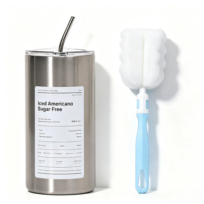 600ml Thermos Portable Stainless Steel Coffee Cup Thermos Bottle with Straw Insulation Drinkware Does Not Contain BPA