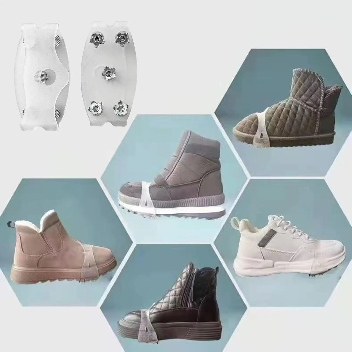 Clear Anti-Slip Ice Cleats for Shoes