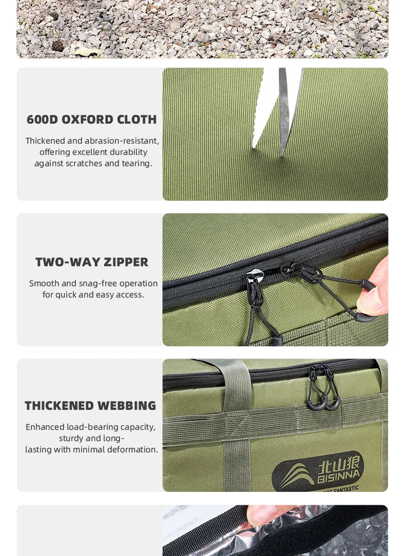 BISINNA Tactical Camping Storage Bag Picnic Thermal Bag Insulated Folding Box Portable Camping Tableware Equipment Outdoor Gear