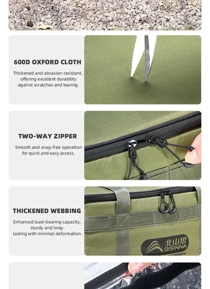BISINNA Tactical Camping Storage Bag Picnic Thermal Bag Insulated Folding Box Portable Camping Tableware Equipment Outdoor Gear