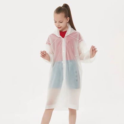 Children Rain Poncho Non-Disposable Travel Rain Gear Coat Outdoor Hiking Accessories Child Raincoat Kids Rainwear Waterproof