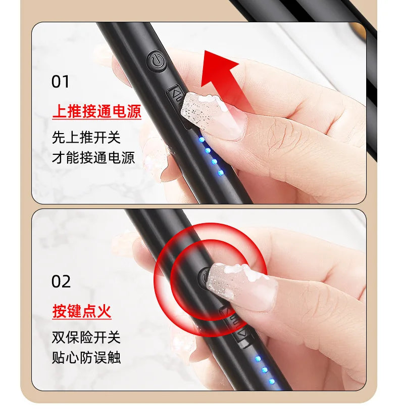 Household portable storage kitchen lighter, windproof arc pulse ignition gun, USB electronic lighter