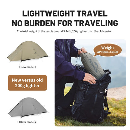 Naturehike Cloud Up 2 Pro Two Person Hiking Tent Lightweight Outdoor Camping Professional Camping Equipment