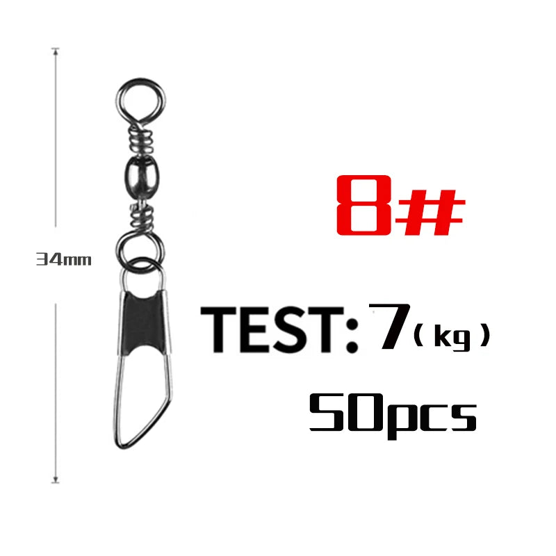 Stainless Steel Snap Swivels (50 Pack)