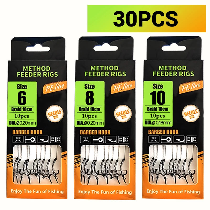 Pre-Tied Carp Hair Rigs (Sizes 6-12)