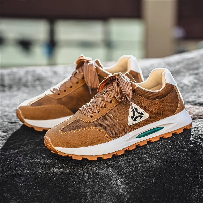 2025 Men’s Breathable Casual Sneakers – Fashionable Thick-Soled Sports Shoes
