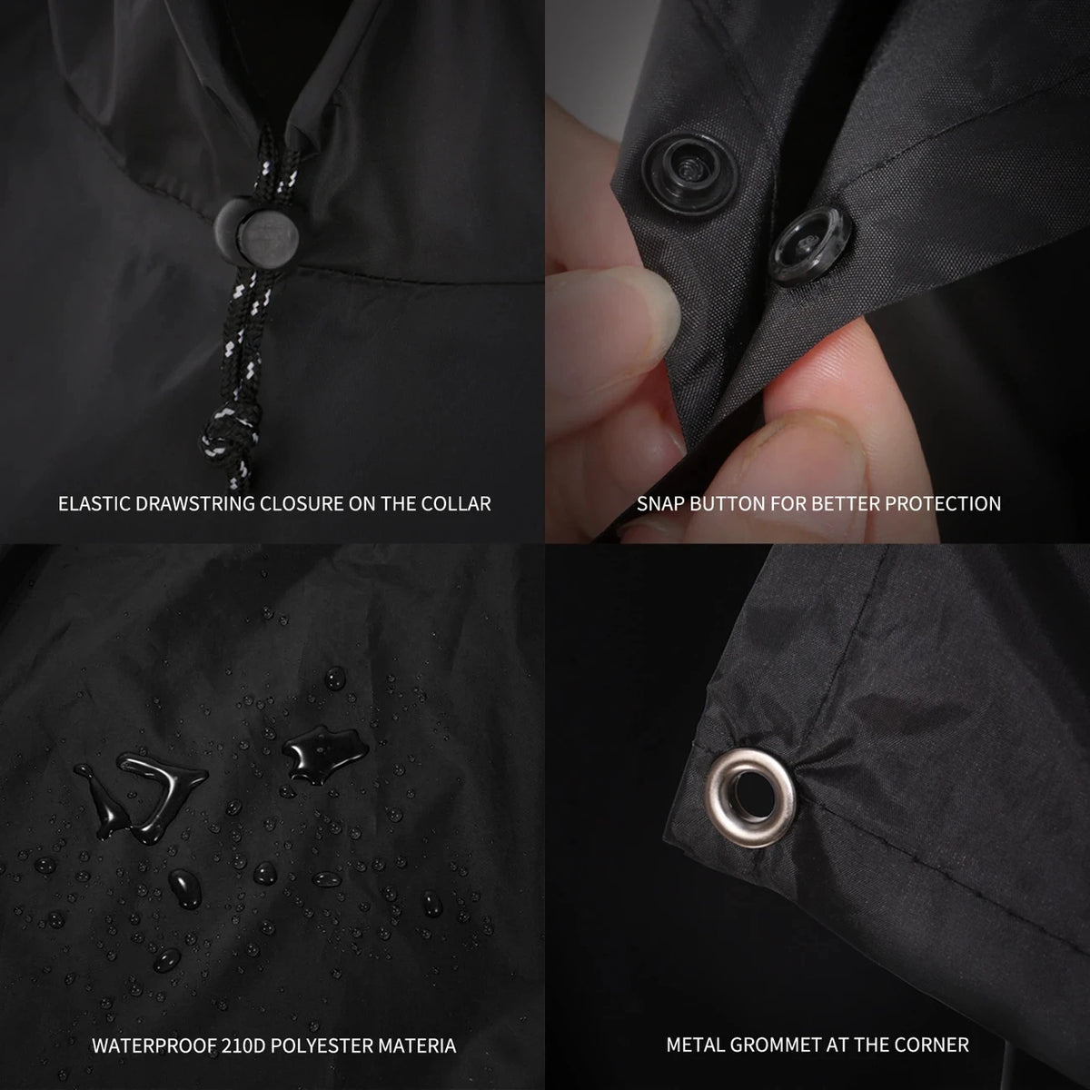Outdoor 3 In 1 Military Raincoat Hooded Sleeve Waterproof Rain Poncho Motorcycle Rain Cover Camping Hiking Travel Rainwear Tent