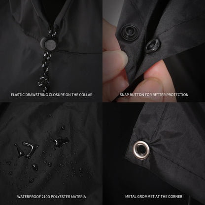 Outdoor 3 In 1 Military Raincoat Hooded Sleeve Waterproof Rain Poncho Motorcycle Rain Cover Camping Hiking Travel Rainwear Tent