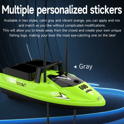 Sonar Bait Boat with Color Fish Finder Screen & Dual Hopper