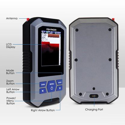 Wireless Sonar Fish Finder with Large LCD & Fish Alarm