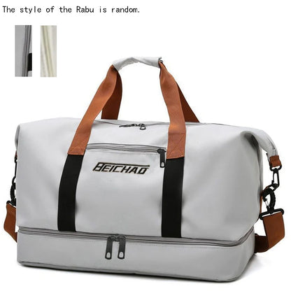 Large Capacity Travel Bag, Dry Wet Separation Design, Foldable Waterproof Gym Bag,Shoe Compartment, Ideal for Outdoor Activities