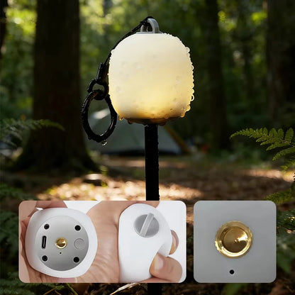 Mini Egg-Shaped Squeeze Silicone Camping Lantern, USB Rechargeable Portable LED Tent Lamp for Outdoor Picnic & Cozy Ambient Ligh