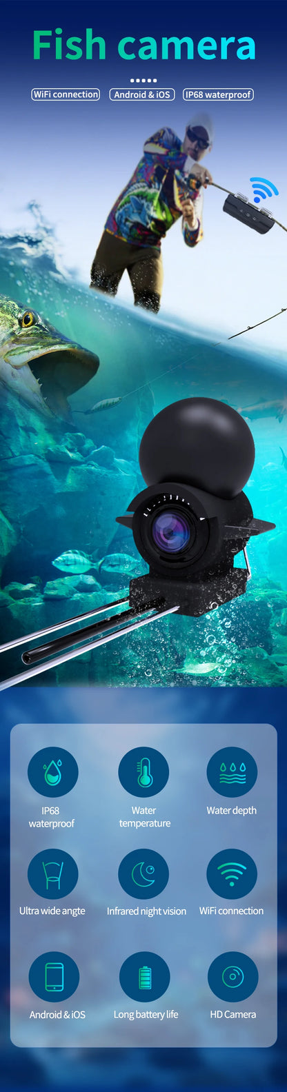 Dodosee WiFi Underwater Fishing Camera (Streams to Your Phone)