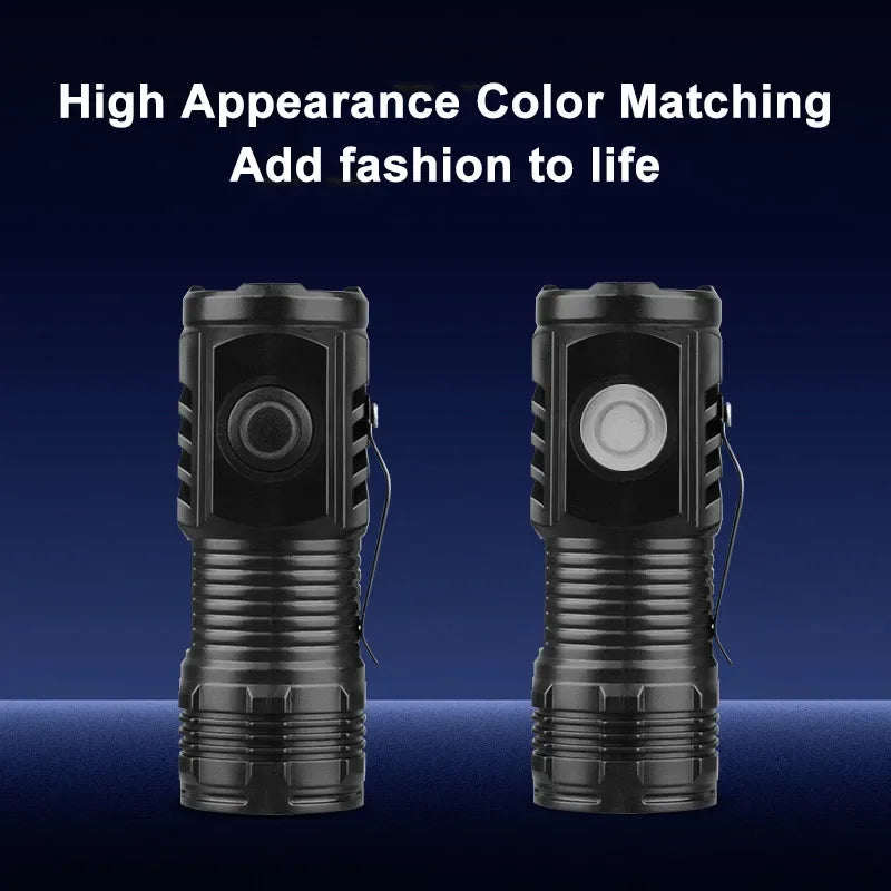 Rechargeable Outdoor Flashlight Portable Strong Light Waterproof Torch for Camping Walking Portable EDC Lighting Lamp
