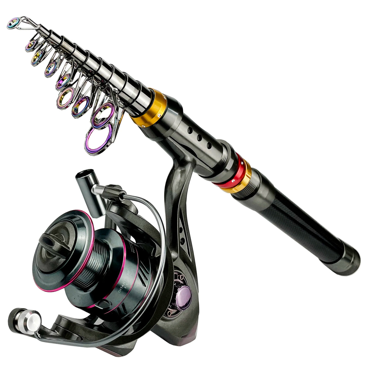 Carbon Fiber Fishing Rod And Reel Combo 1.8-3.6m Telescopic Super Hard Spinning Reel Kit with Max Resistance 3-8kg for Pesca
