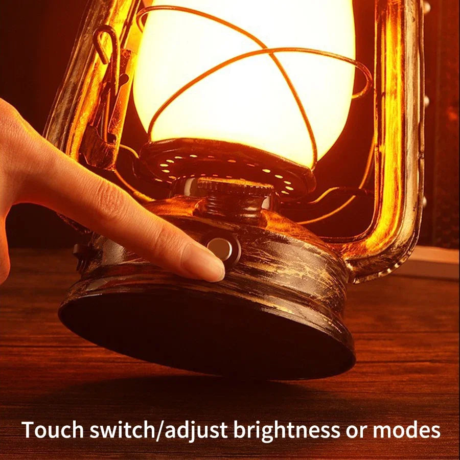 Vintage Rechargeable Camping Lantern – 3 Lighting Modes