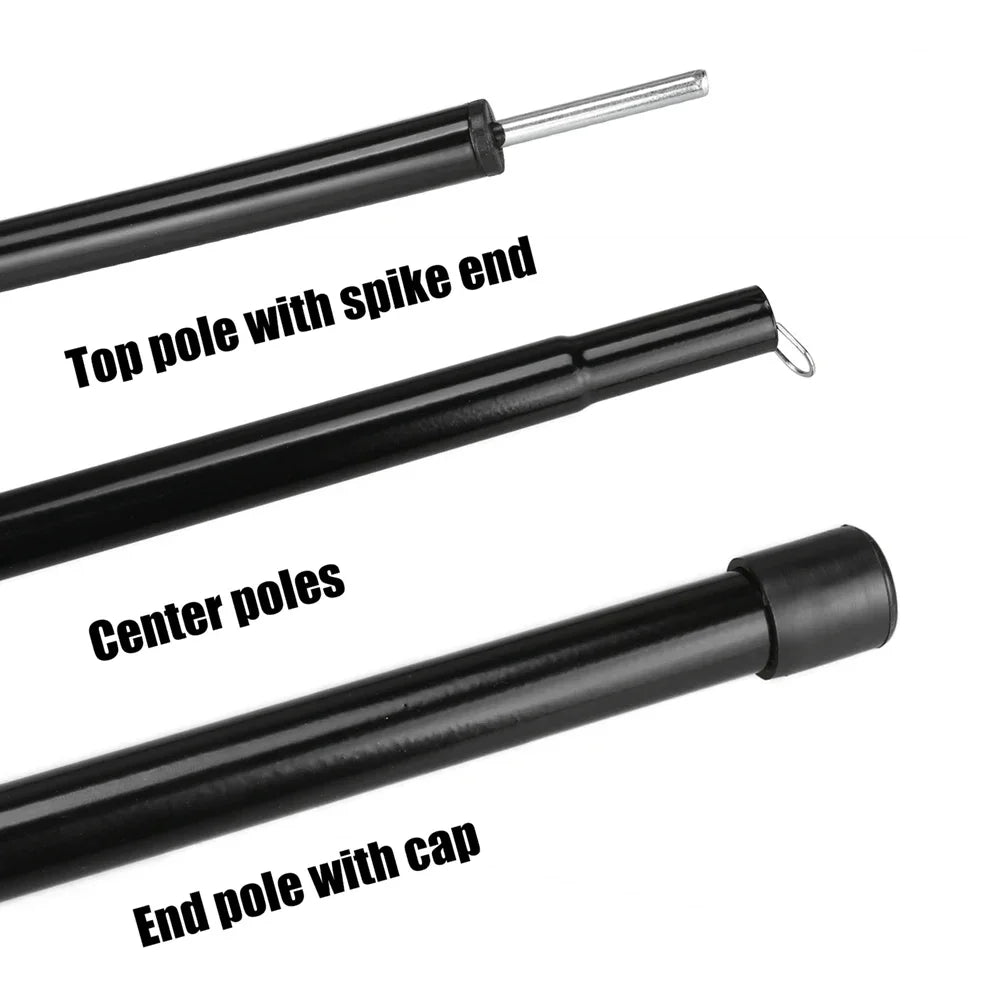 10PCS Telescopic Tent Poles Set Universal Adjustable Camping Awning Poles Sun Sail Shelter Rods Tarp Tent Accessories