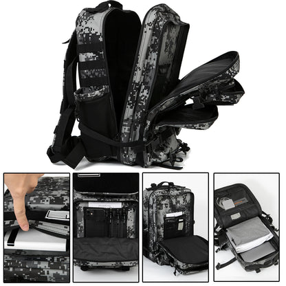 45L Tactical Backpack Molle System Men's Outdoor Hiking Rucksack with Bottle Holder EDC GYM Hunting Bag for Survival