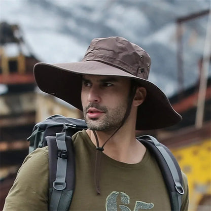 1PC New Fashion Summer Bucket Hat Cowboy Fishing2026Hats Mesh Breathable Anti UV Sun Cap Large Wide Brim