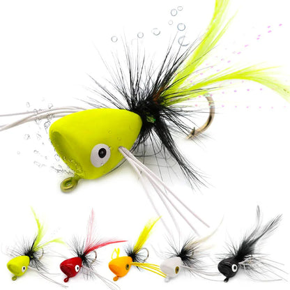 GOBAIT Topwater Popper Flies (5 Pack)