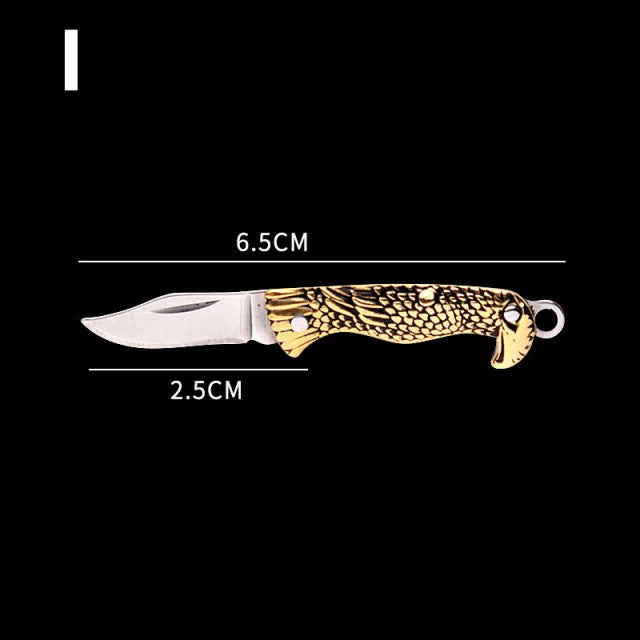 5cm Acrylic Mini Folding Knife Pendant Brass Wood Keychains Sharp Small Blade Portable Hanging Outdoor Camping Unboxing Knife